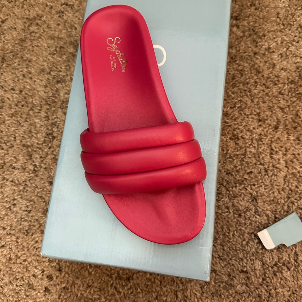 Seychelles Red Slide Sandals